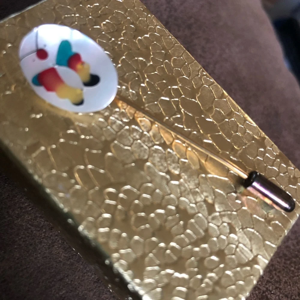 Vintage Butterfly MOP Inlay Stickpin